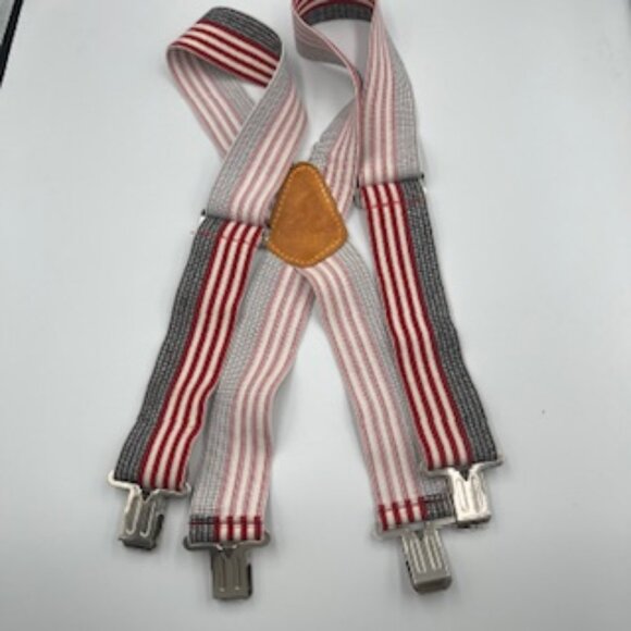 Custom Leather Craft Suspenders Patriotic Flag 2” Heavy Duty Elastic Clips - Picture 4 of 7